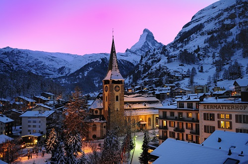 Skiing in Zermatt with Ski Weekends ©Leander Wenger Zermatt Village Evenings