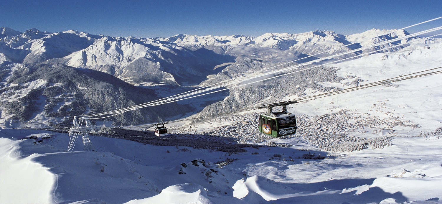 Verbier ski resort cable car 