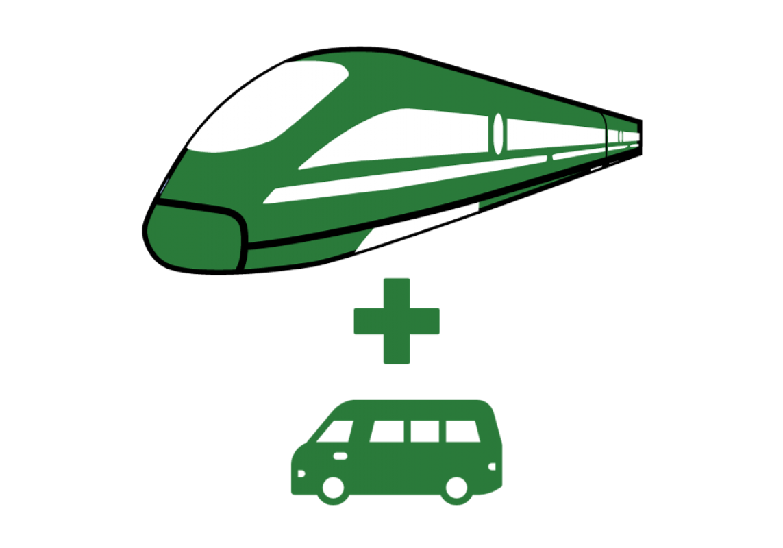 Carbon CO2 emissions by ski train and minibus transfer