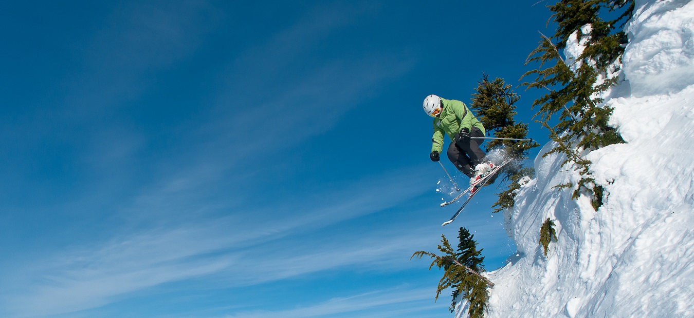 Off-Piste Skier Jumping 