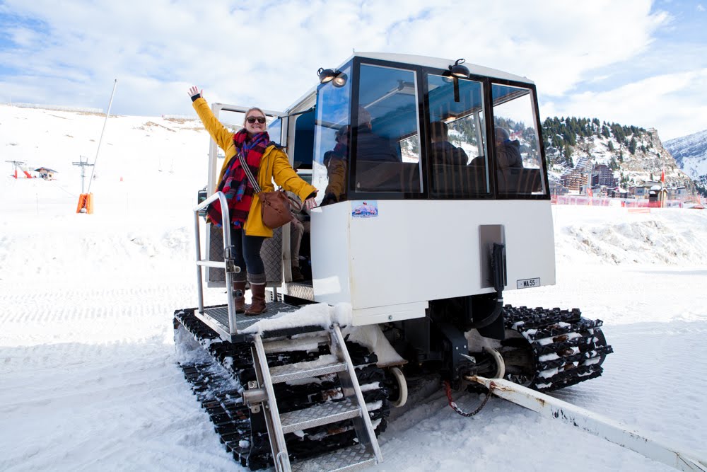 Charlie on a snow cat