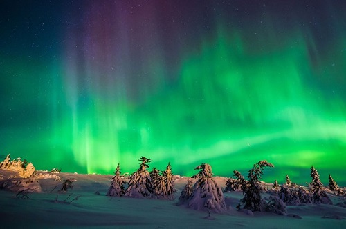 Northern lights in Scandinavia