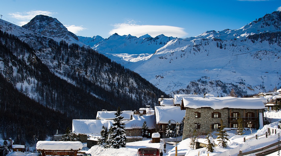 snow covered chalets in Val D'isere 